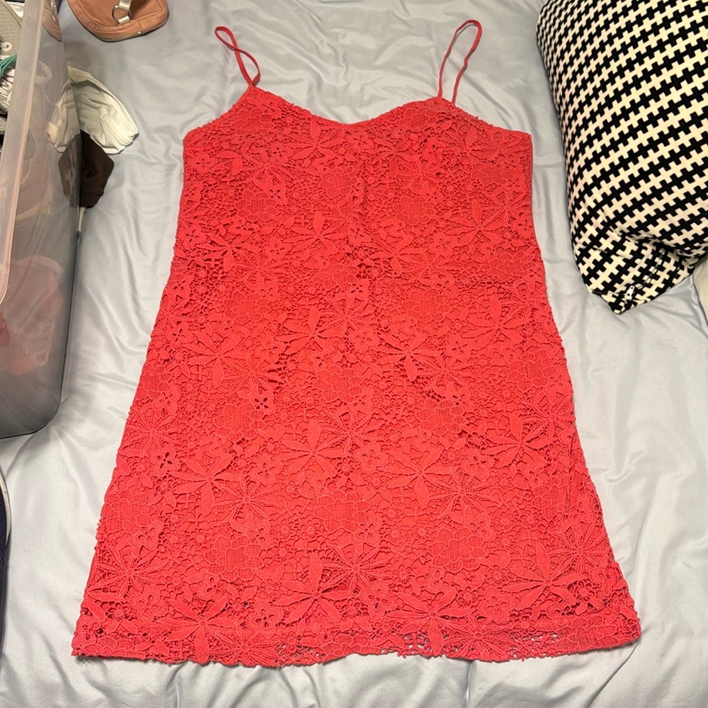 Coral Lace Dress